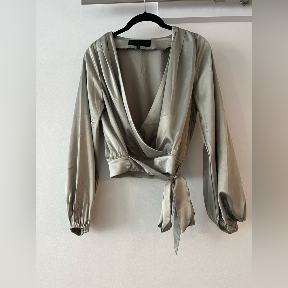 Kendall & Kylie Long Sleeved Wrap Top